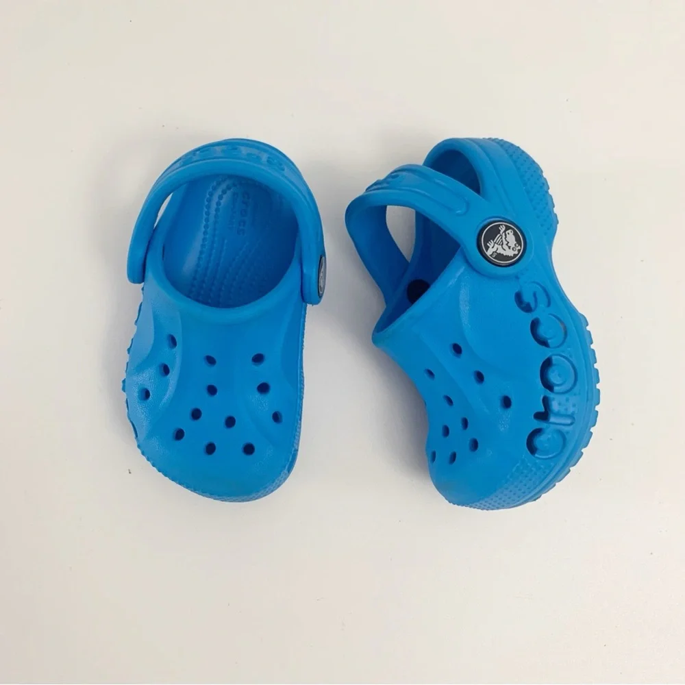 CROCS Unisex Infant Toddler Classic Blue Clogs ~ C4